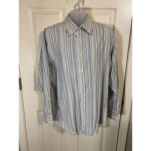 Murano Men's Striped‎ Button-Down Shirt Long Sleeve Casual Dress XL